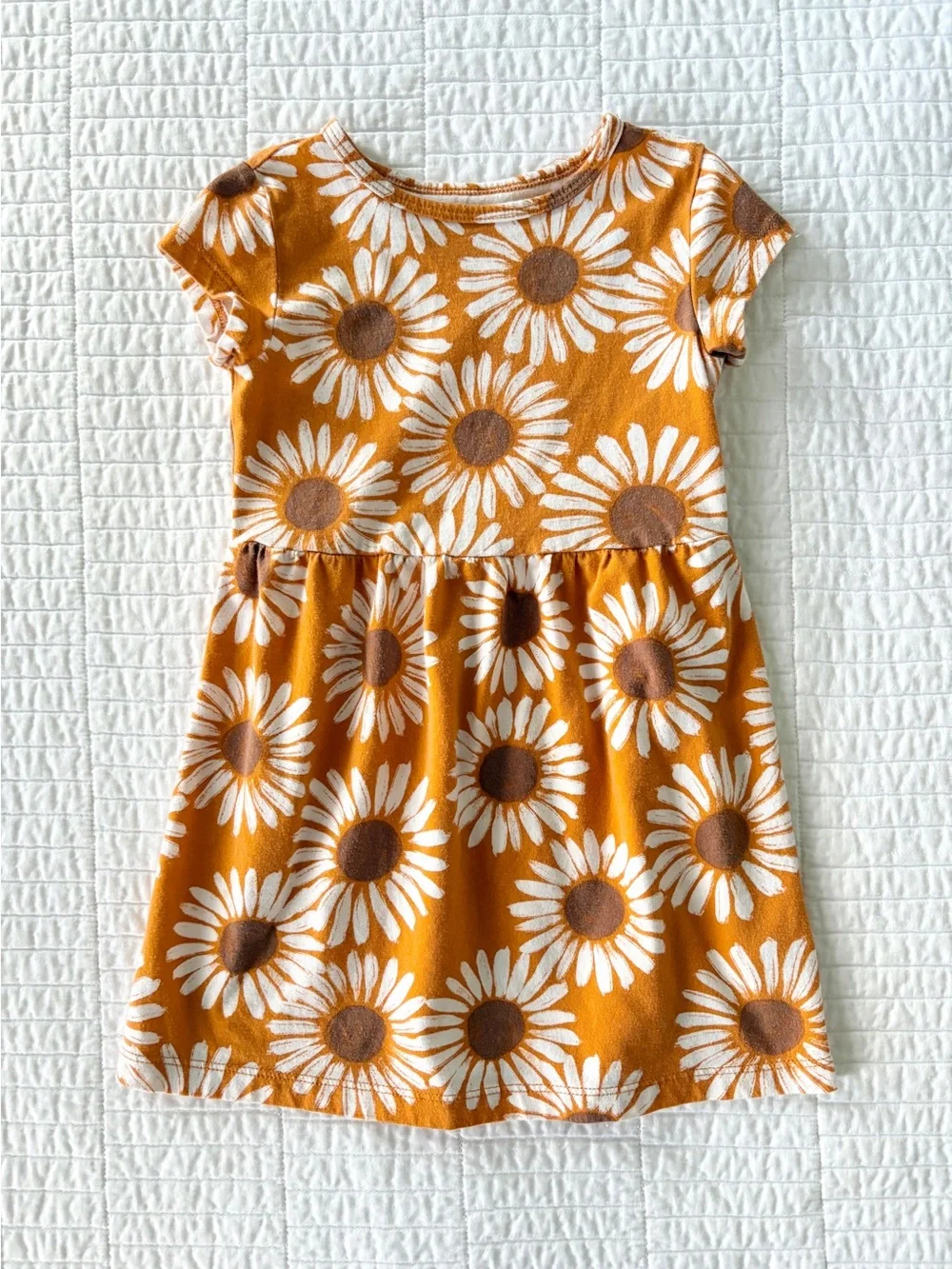 Carter's Mustard Yellow Sunflower Print Girls' Dress - Size 3T